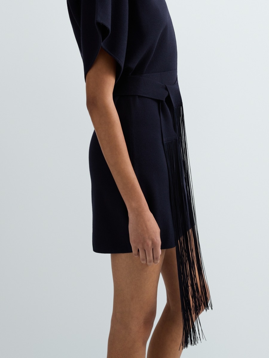ROBE COURTE AVEC CEINTURE A FRANGES