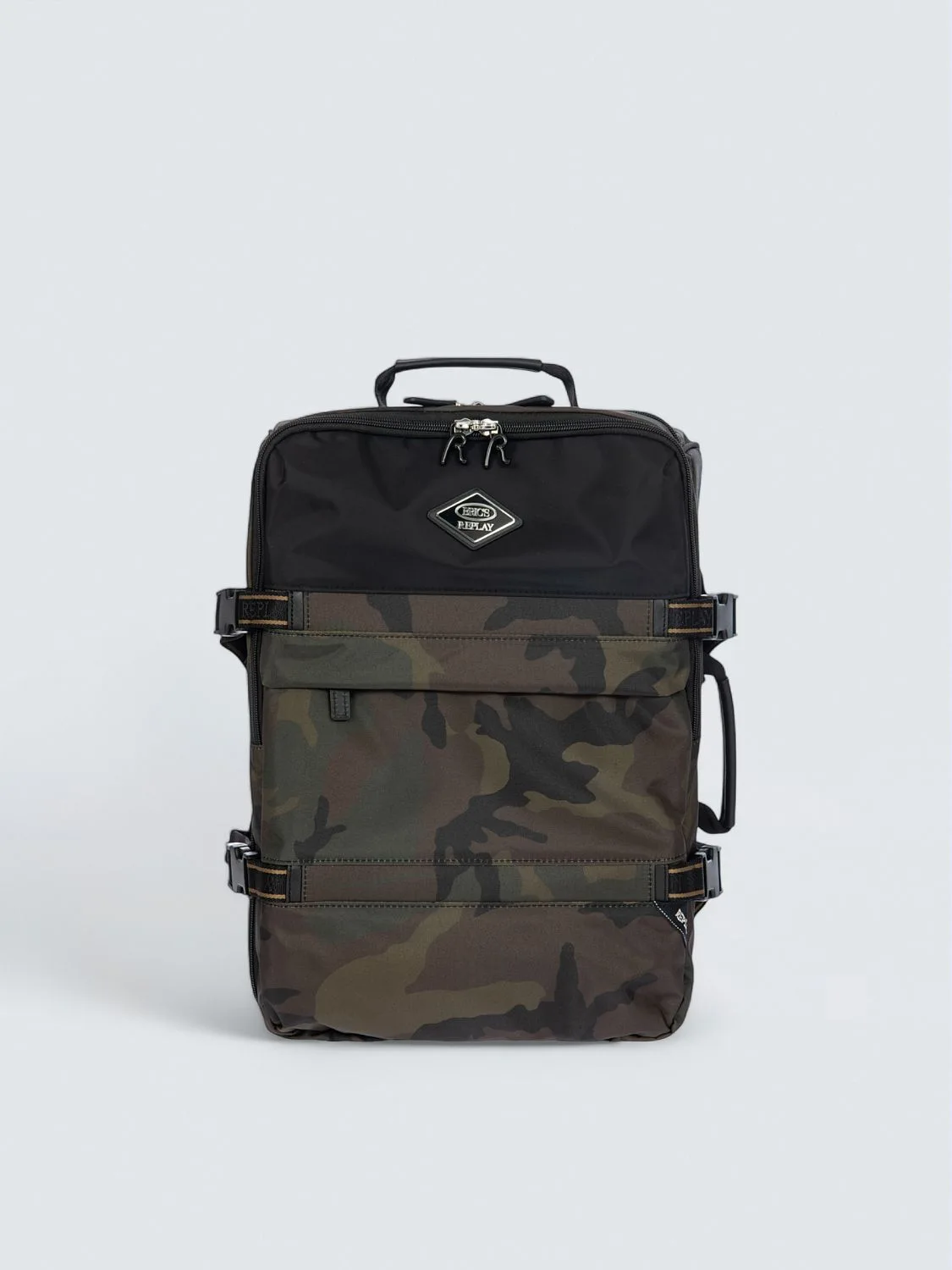 REPLAY Bric's Replay Underseat Backpack in Recycled Fabric CUC43 .000.Q43759 GREEN CAMOU 1