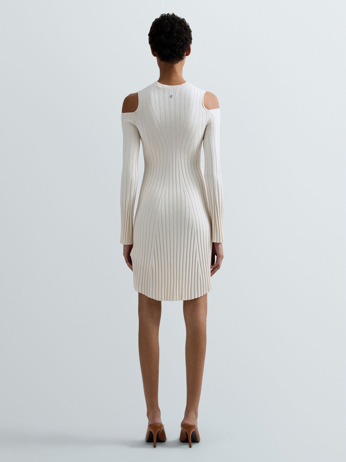 REPLAY FLAT RIB-KNIT DRESS DK4205.000.G23780 IVORY 2