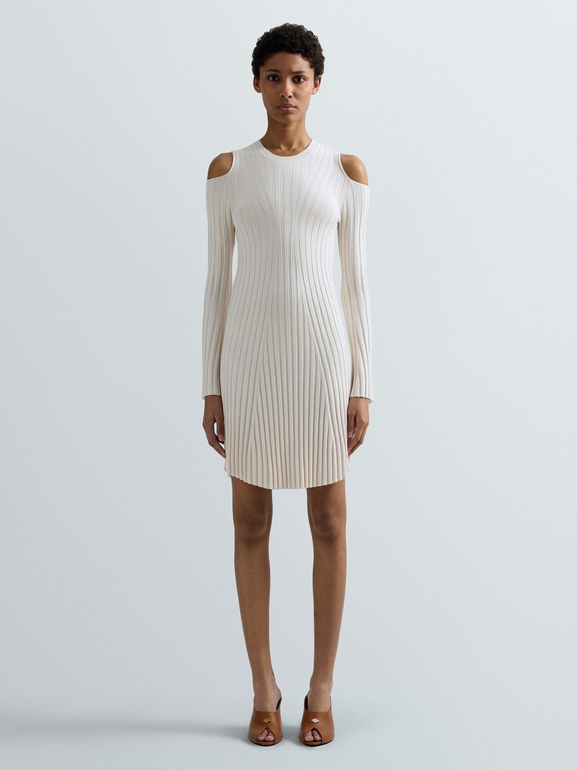 REPLAY FLAT RIB-KNIT DRESS DK4205.000.G23780 IVORY 3