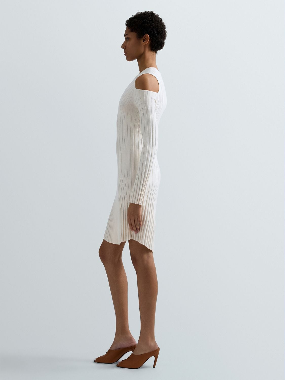 REPLAY FLAT RIB-KNIT DRESS DK4205.000.G23780 IVORY 4