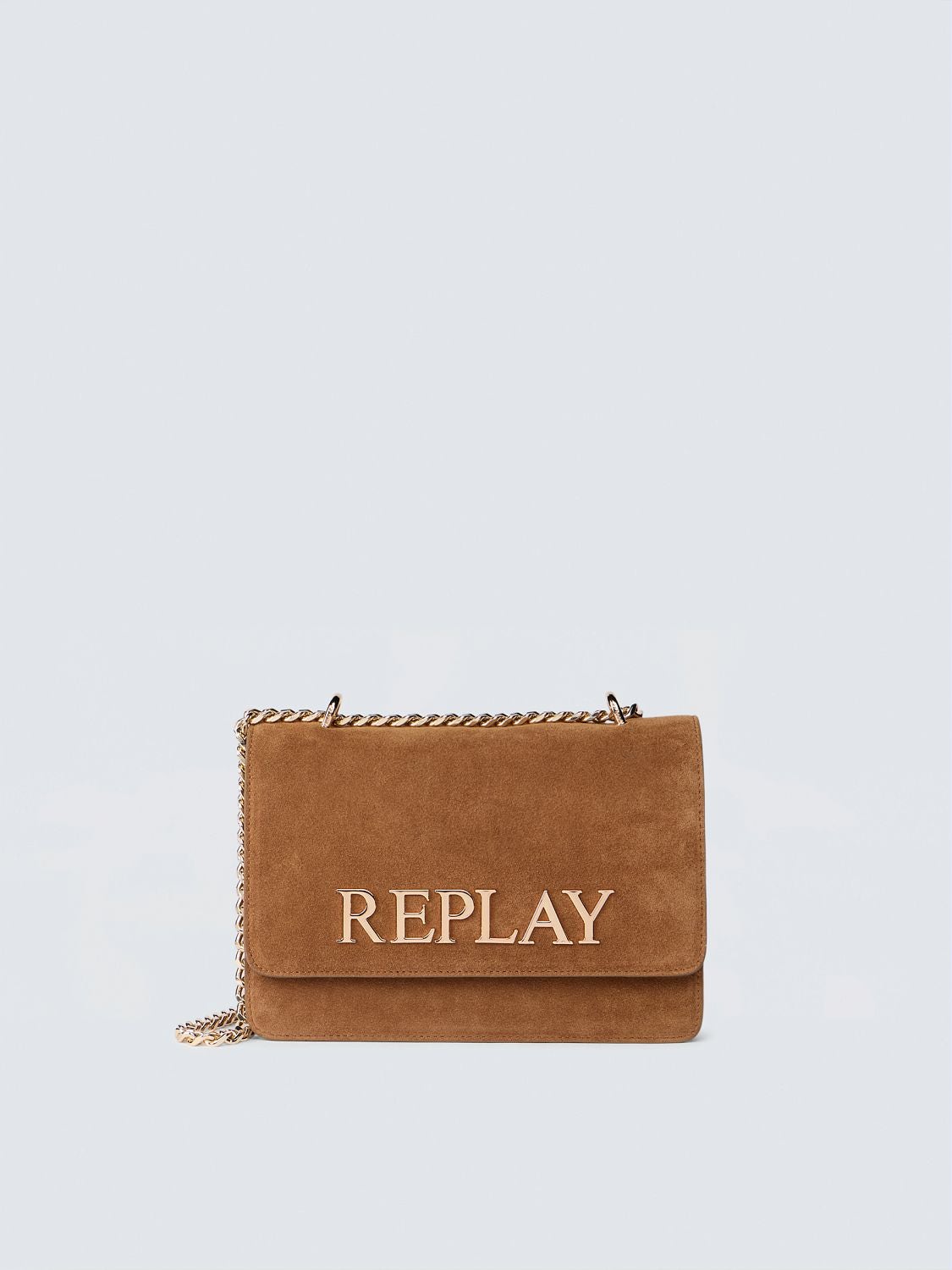 REPLAY SUEDE CROSSBODY BAG WITH LETTERING FW3000.009.A1201A BRONZE BROWN 1