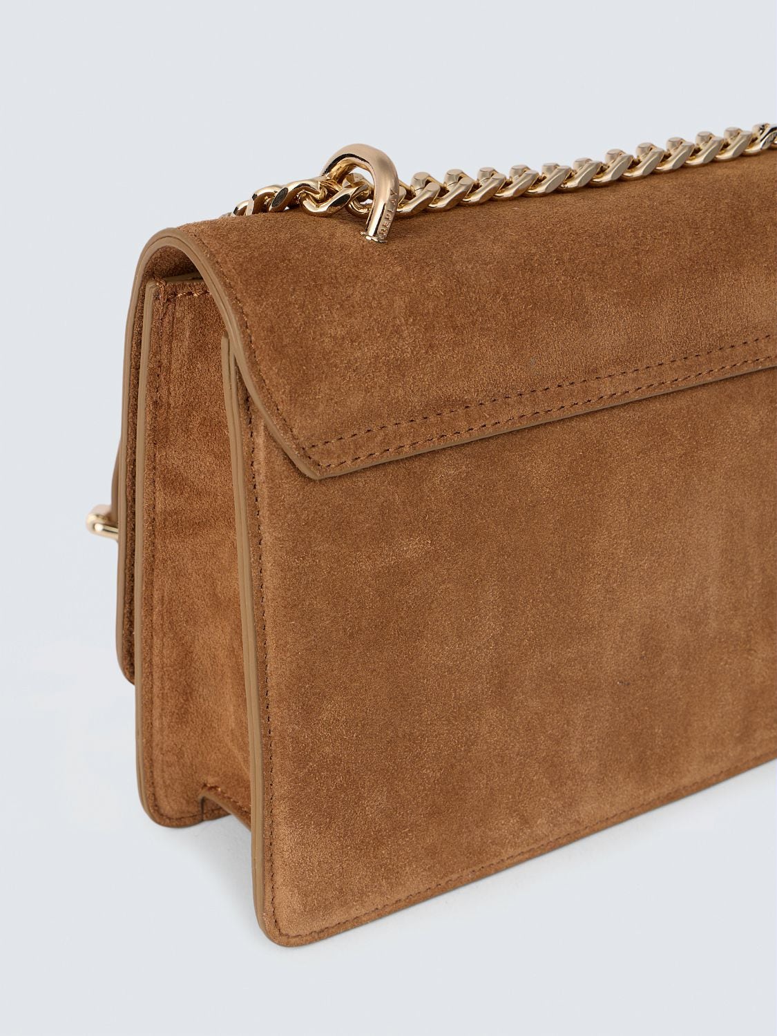 REPLAY SUEDE CROSSBODY BAG WITH LETTERING FW3000.009.A1201A BRONZE BROWN 6