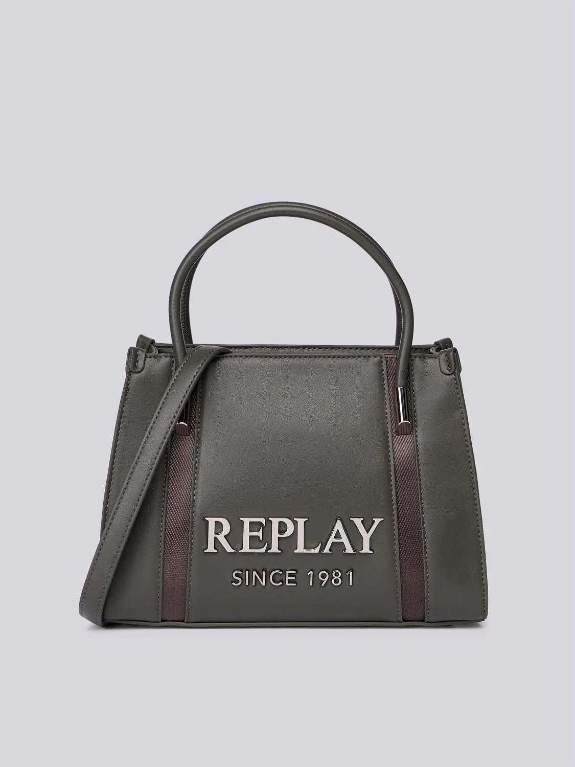 REPLAY BAG WITH SHOULDER STRAP AND LETTERING FW3767.000.A0015G GRANITE GRAY 1