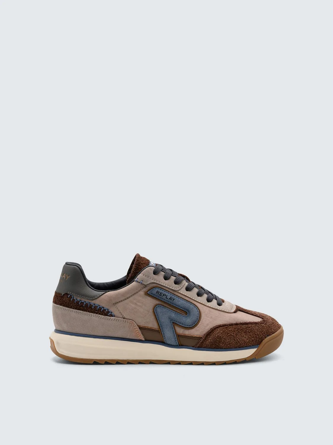REPLAY YARD URBAN SNEAKERS WITH HAIRY INSERTS GMSIB .000.C0201T BROWN__ 1