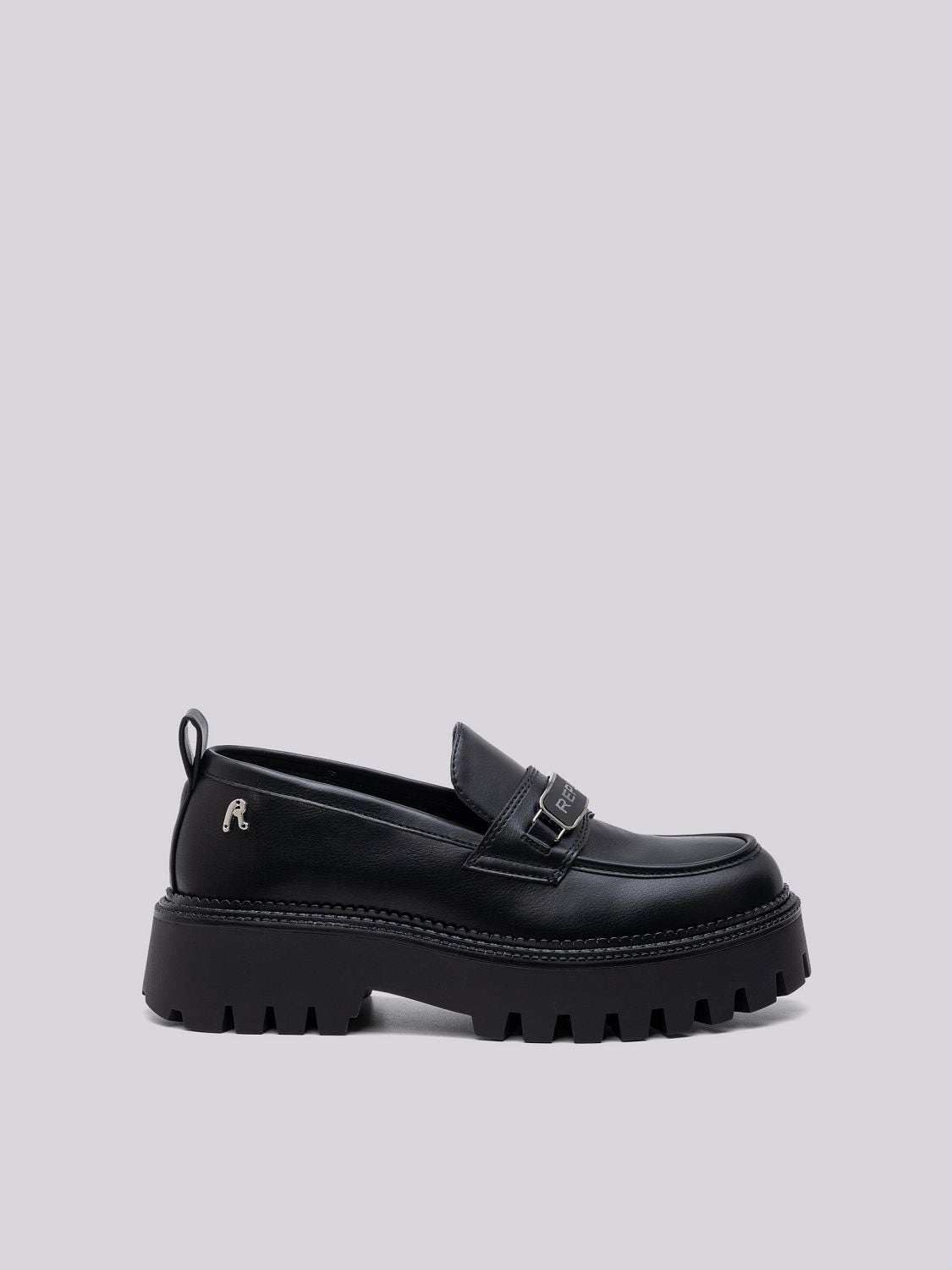 REPLAY NUMB ROMBO PLATFORM LOAFERS WITH LOGO GWL92 .000.C0005S BLACK 1