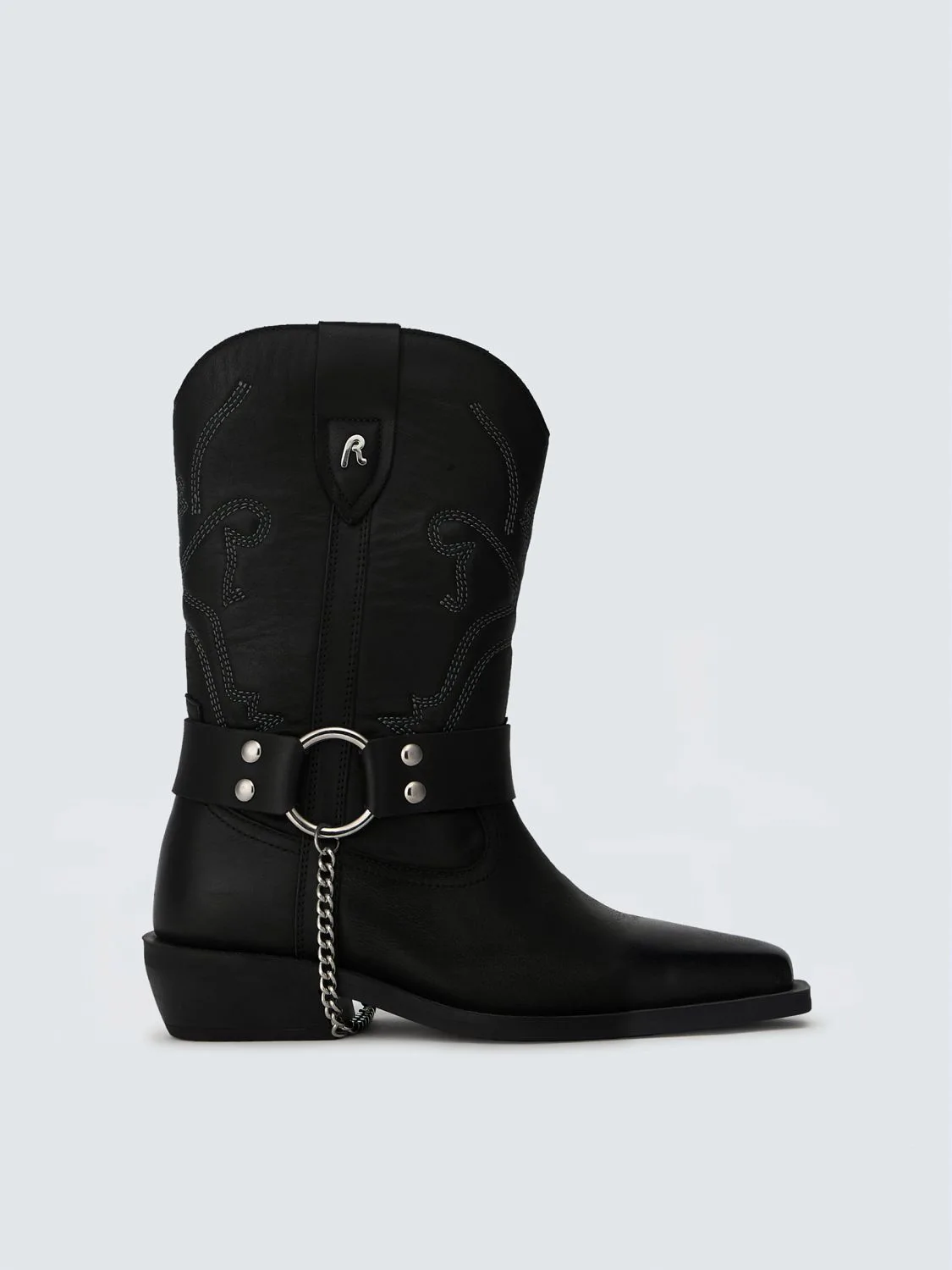REPLAY VIOLET BOOT H TEXAN BOOTS WITH CHAIN GWN99 .000.C0204L BLACK 1