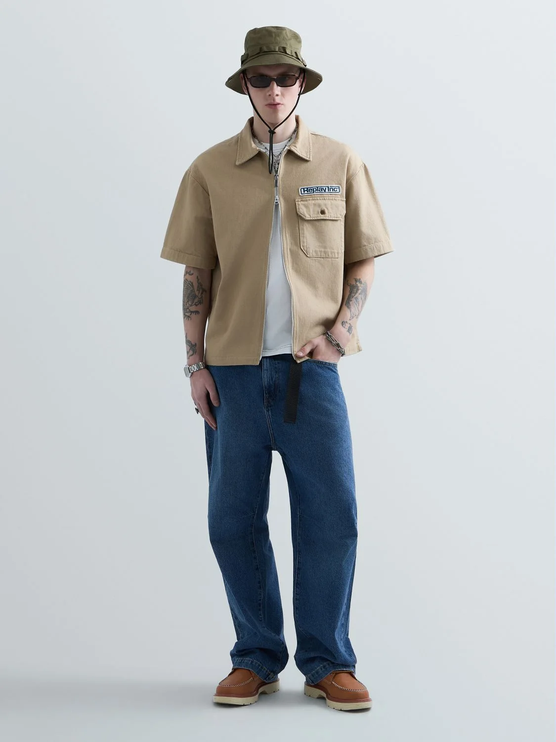 REPLAY BAGGY-FIT REPLAY INC. PITMAN JEANS KU1001.000.D932002 MEDIUM BLUE 1