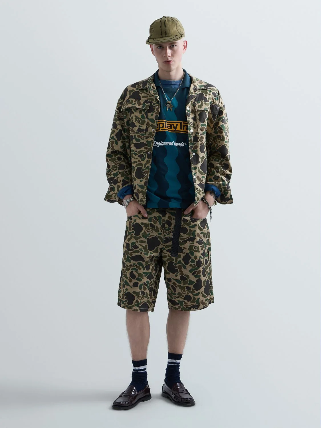 REPLAY KU1005.000.D75089-Shorts KU1005.000.D75089 CAMO KHAKI/BROWN GREEN 1