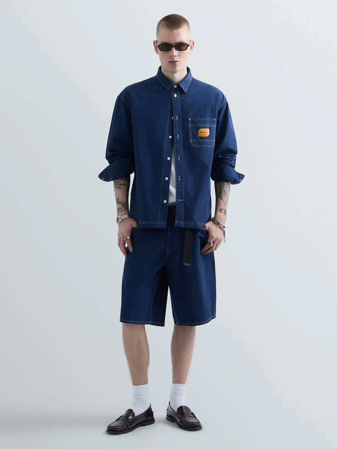 REPLAY KU4001.000.D855689-Shirt KU4001.000.D855689 INDIGO BLUE 1