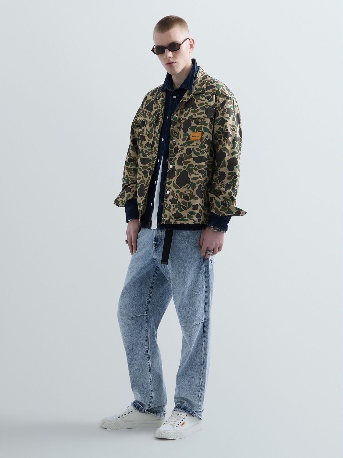REPLAY REPLAY INC. UNISEX CAMO WELDER OVERSHIRT KU4007.000.D75089 CAMO KHAKI/BROWN GREEN 4