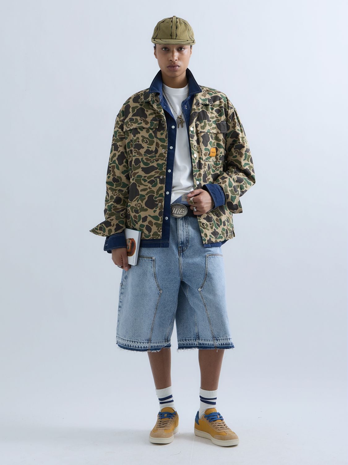 REPLAY REPLAY INC. UNISEX CAMO WELDER OVERSHIRT KU4007.000.D75089 CAMO KHAKI/BROWN GREEN 7