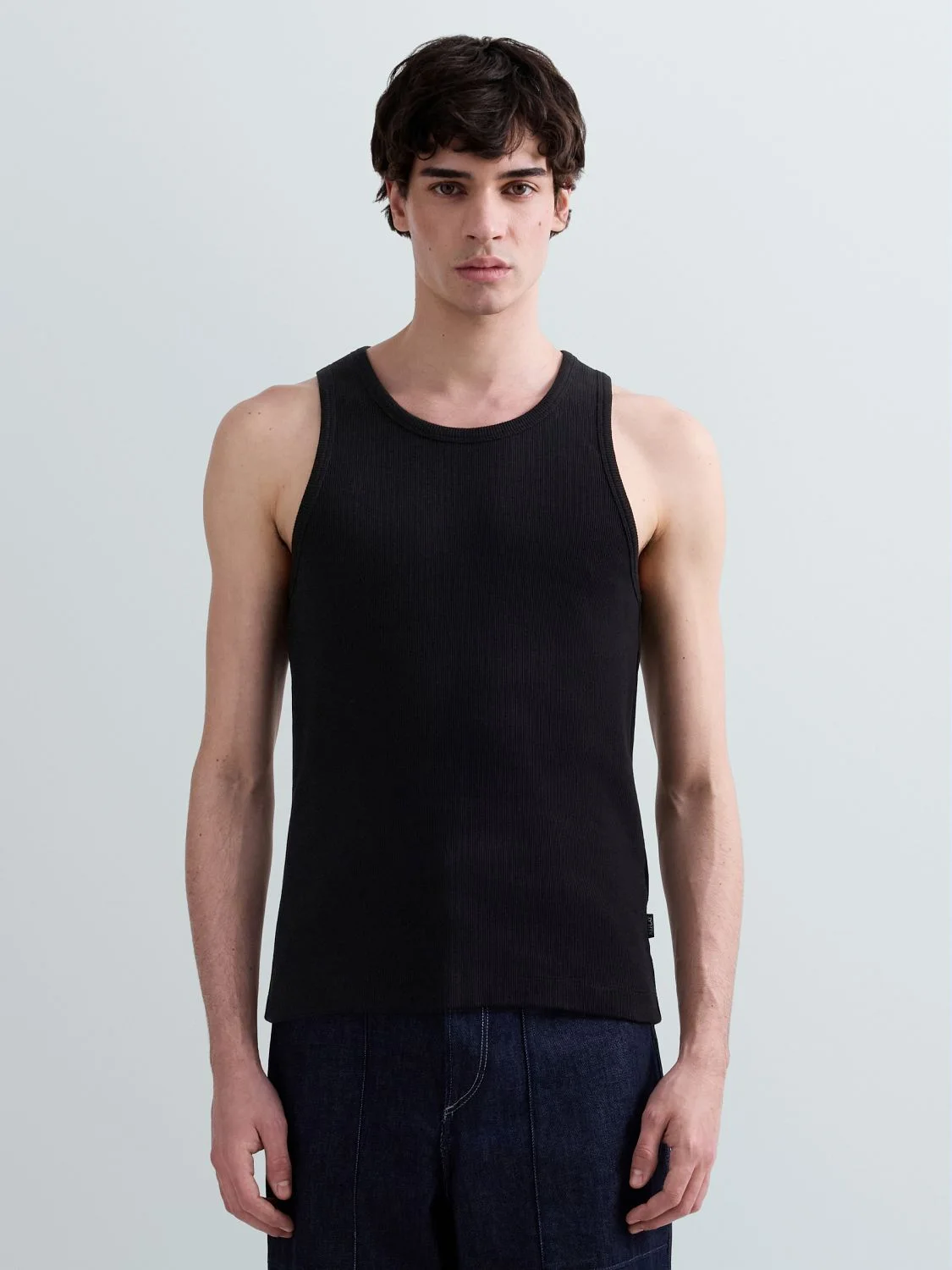 RIB-KNIT COTTON VEST TOP