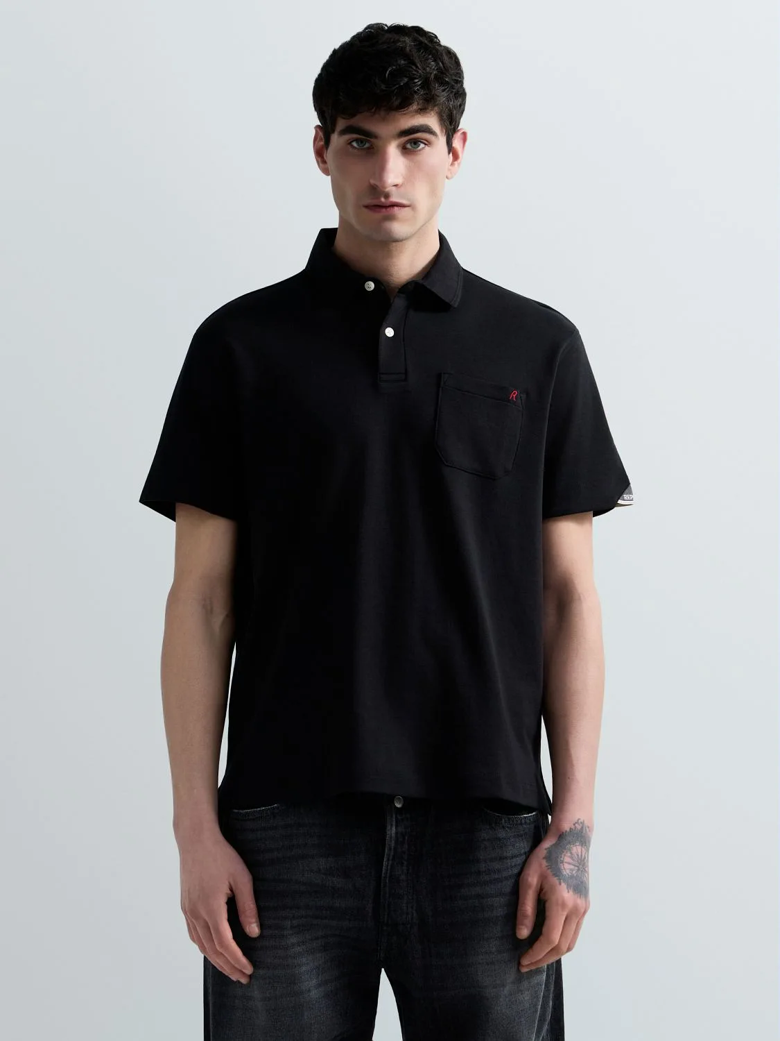 JERSEY POLO-SHIRT WITH BREAST POCKET AND R EMBROIDERY