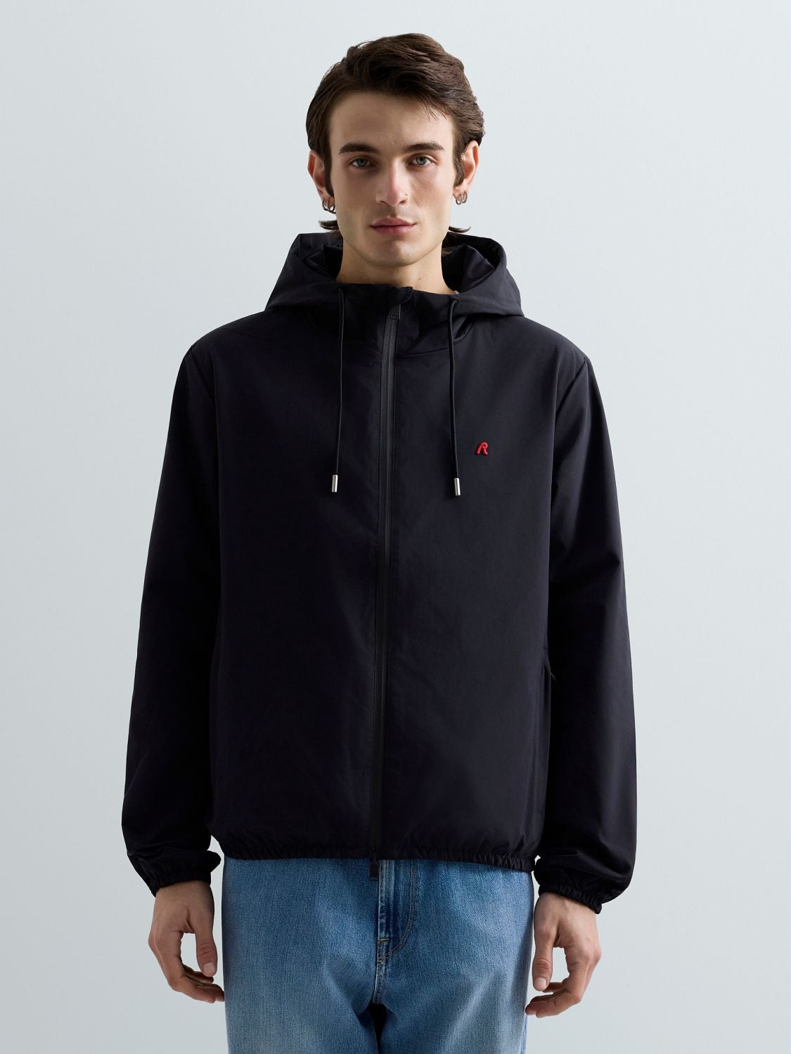 REPLAY JACKET WITH HOOD AND R LOGO M8338A.000.84876 DARK NAVY 2