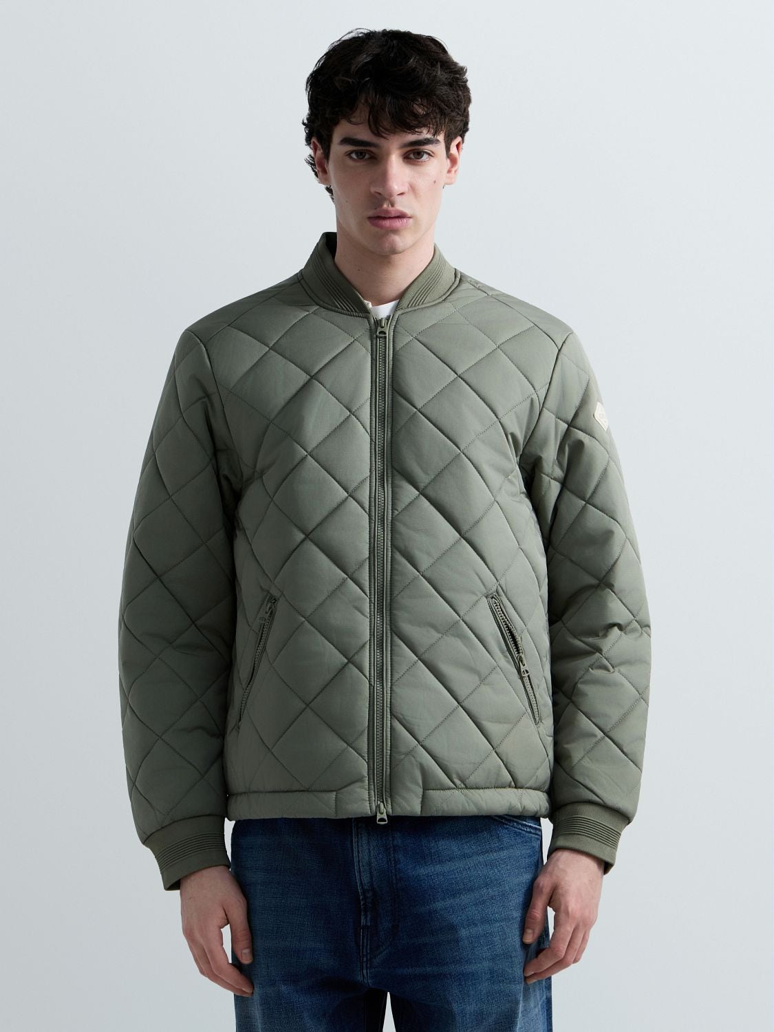 REPLAY QUILTED RIPSTOP BOMBER JACKET M8473 .000.85312 LIGHT MILITARY 2