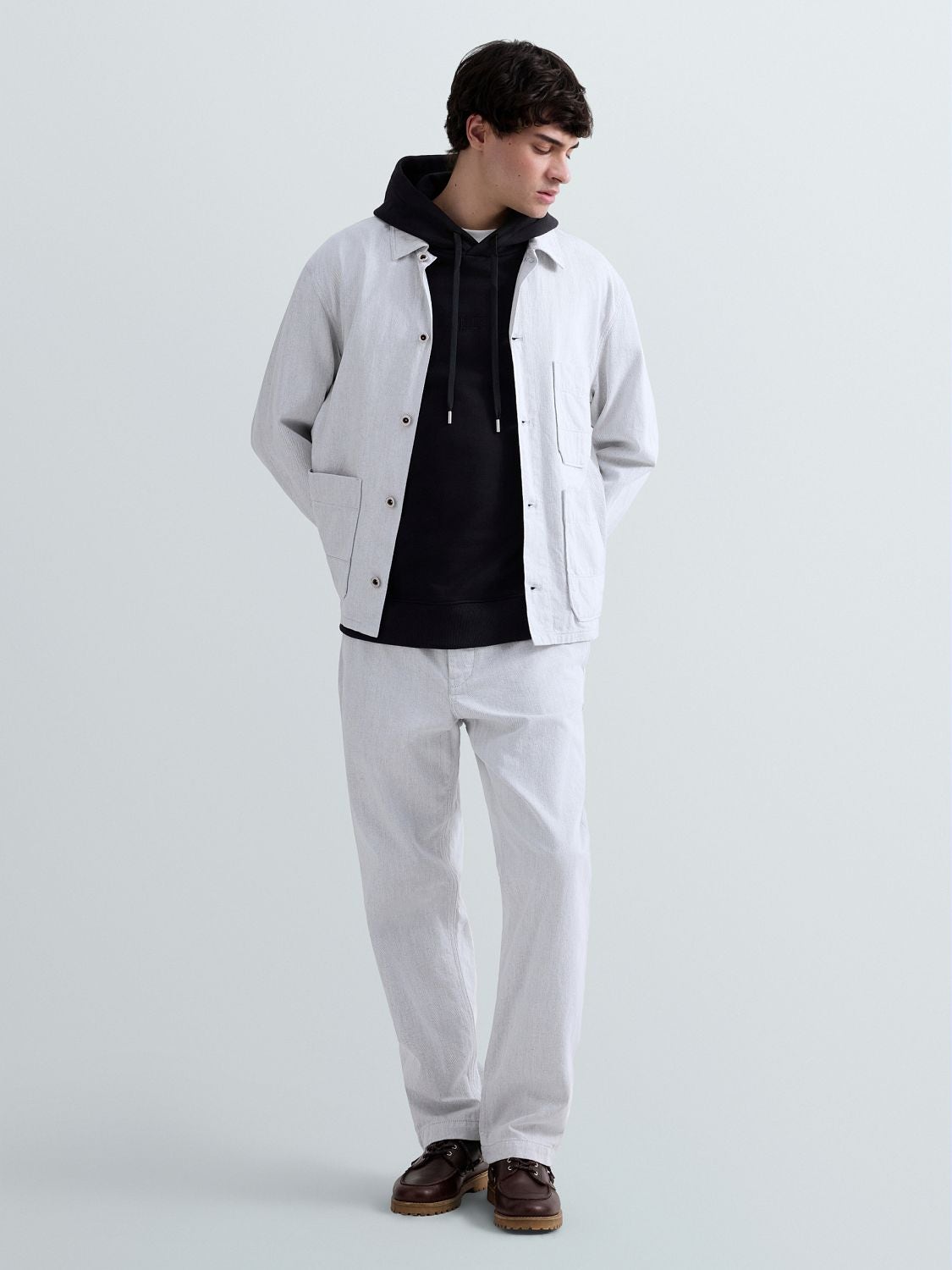 REPLAY REGULAR-FIT TWILL OVERSHIRT M8524 .000.52888 NAVY/CHALK 1