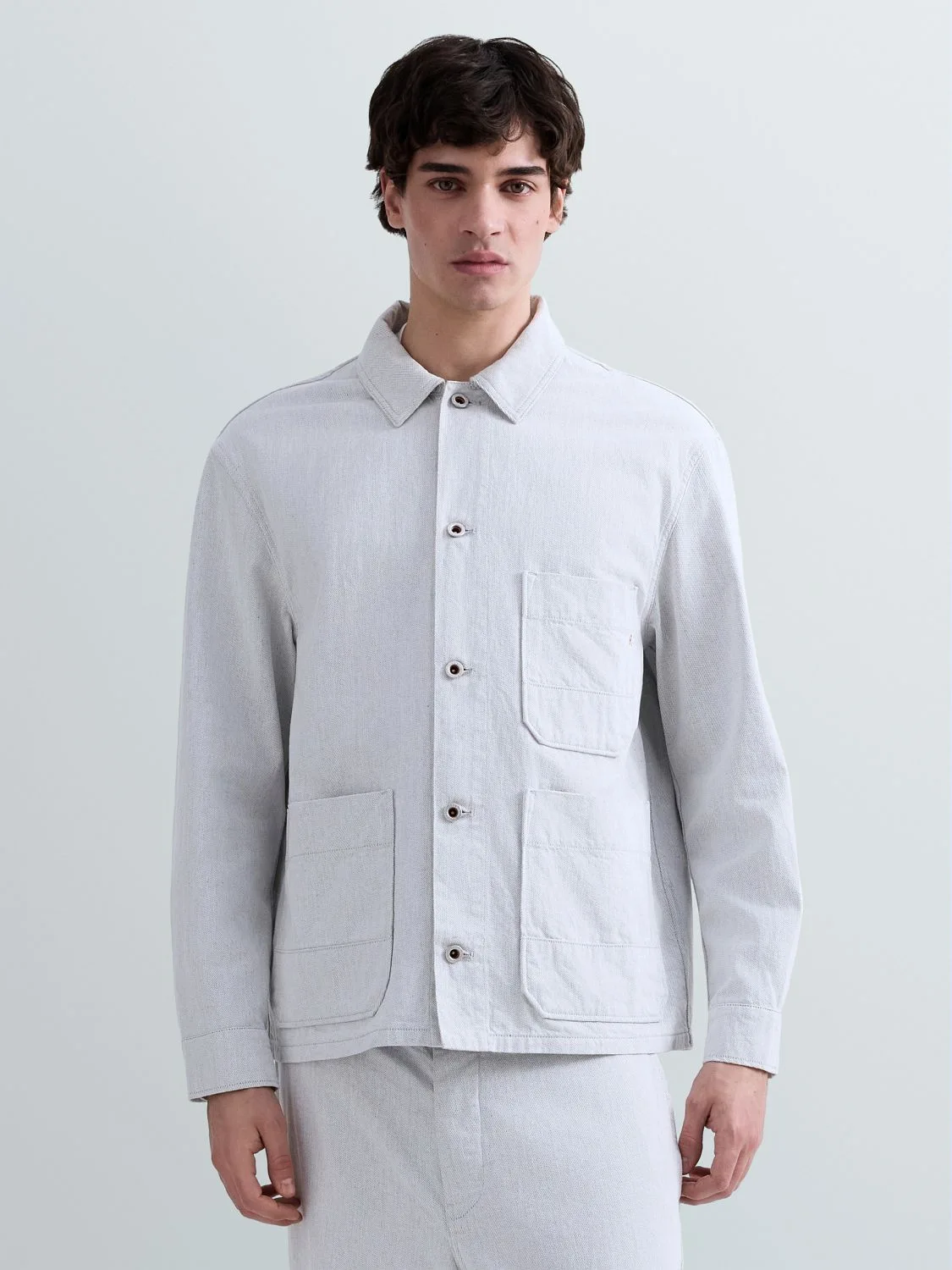 REPLAY REGULAR-FIT TWILL OVERSHIRT M8524 .000.52888 NAVY/CHALK 2
