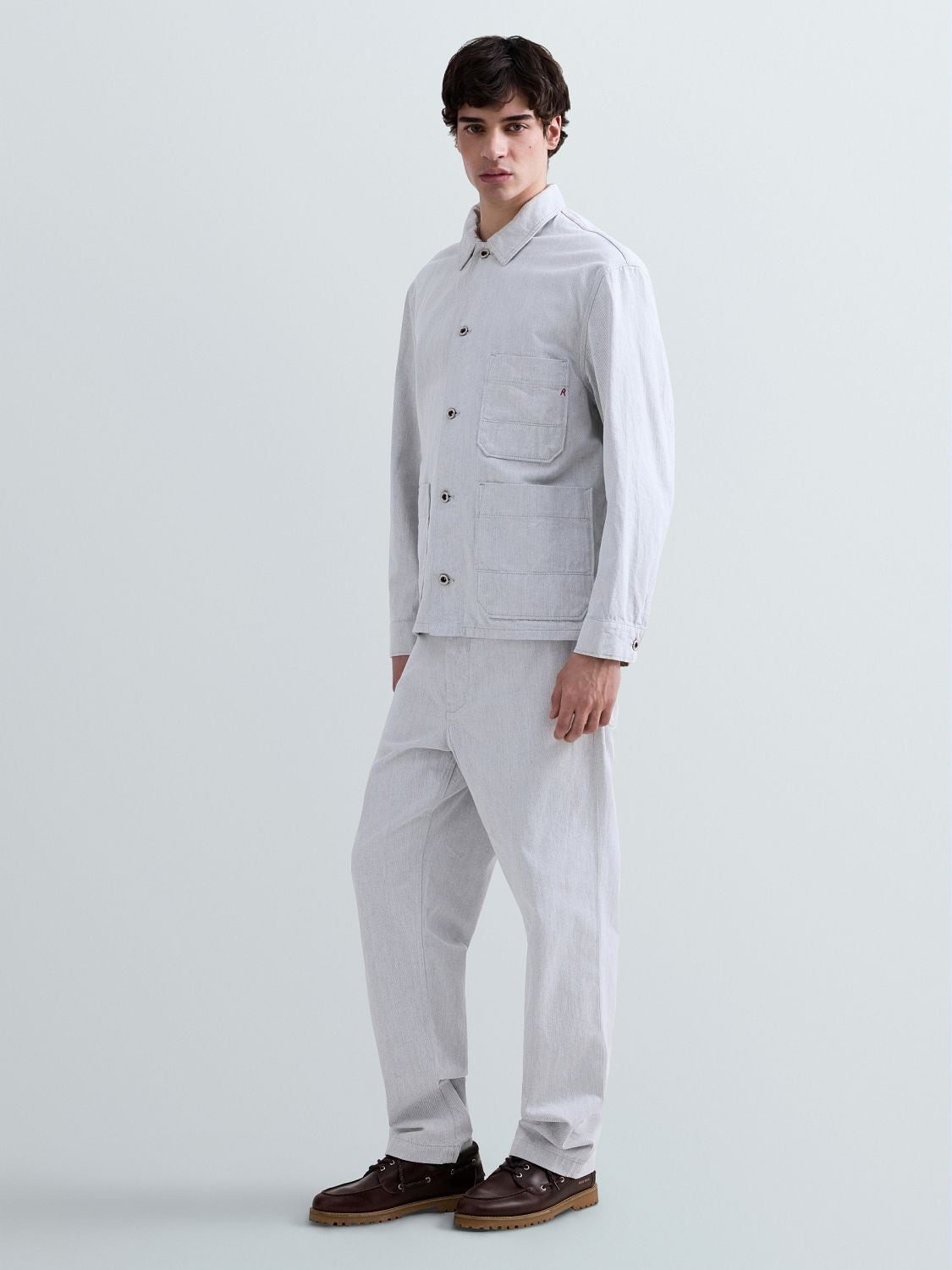REPLAY REGULAR-FIT TWILL OVERSHIRT M8524 .000.52888 NAVY/CHALK 4