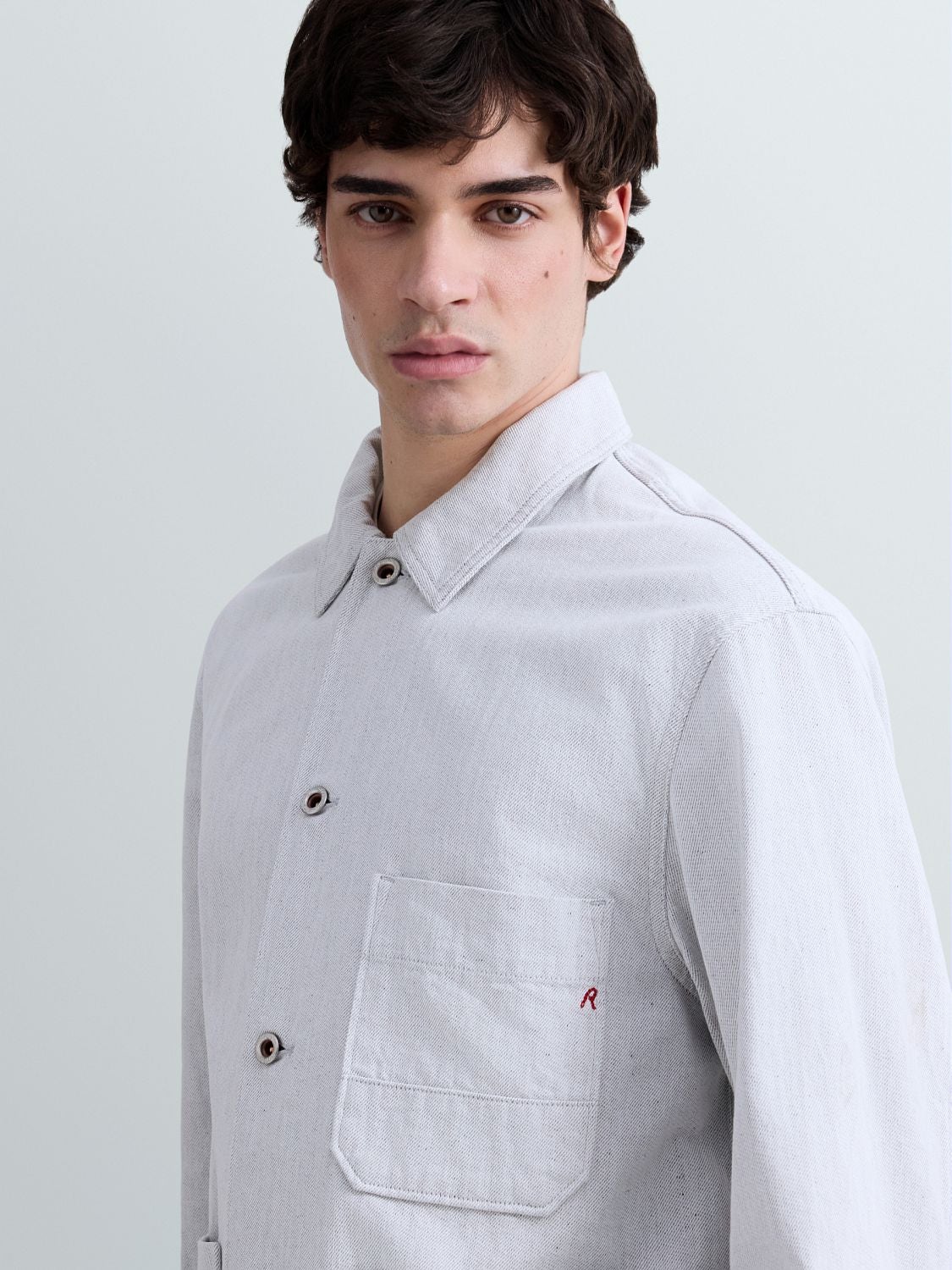REPLAY REGULAR-FIT TWILL OVERSHIRT M8524 .000.52888 NAVY/CHALK 7