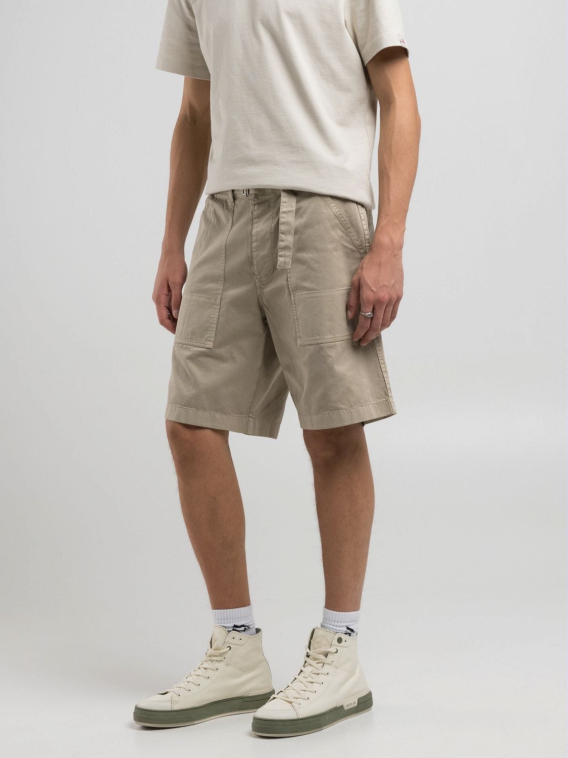 3 TAP Leather×Mesh Half Pants SKINS SERIES-3 MEN'S HALF TIGHTS 400 BLACK/STARS - SKINS