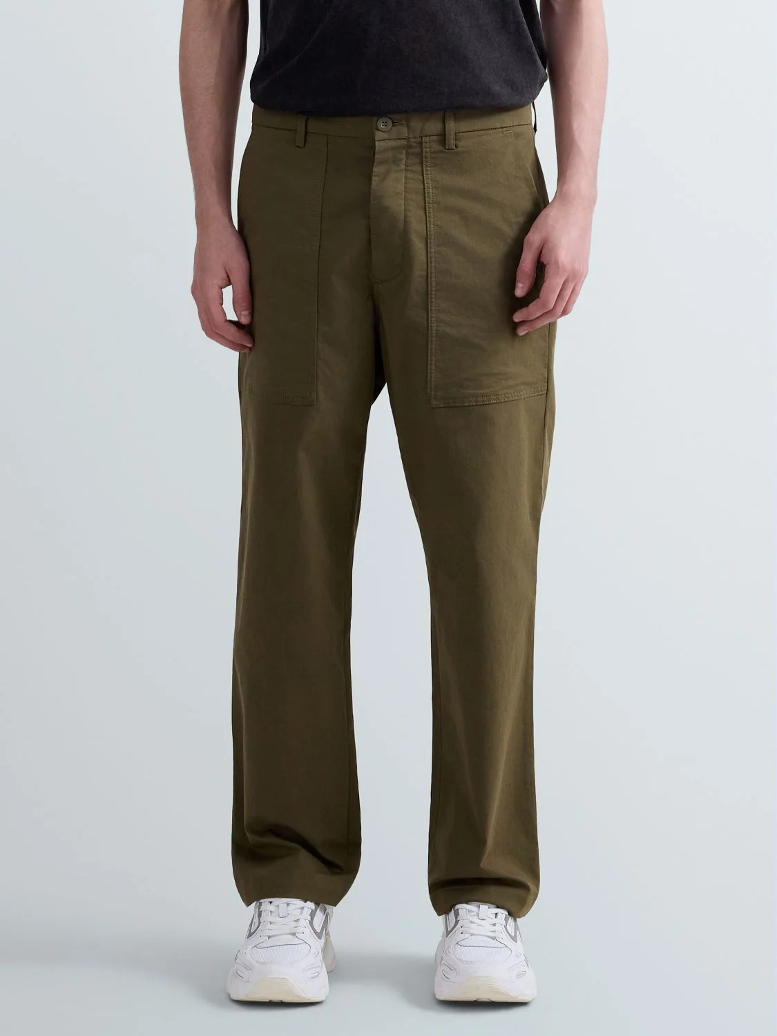RELAXED-FIT TWILL TROUSERS