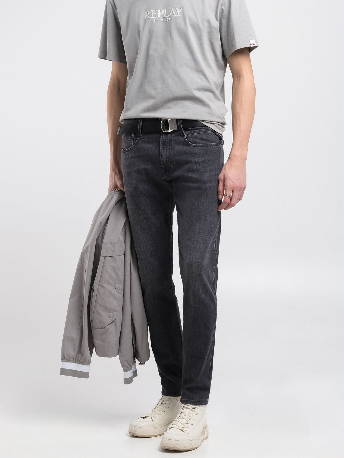 REPLAY ANBASS SLIM-FIT JEANS M914Y .000.51A 872 DARK GREY 2