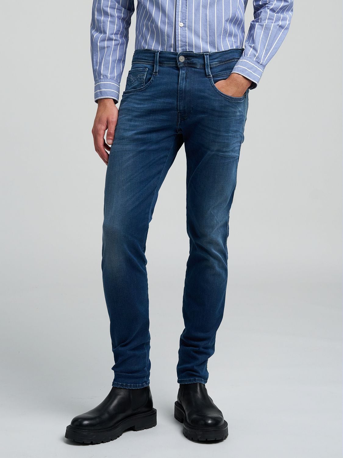 REPLAY ANBASS SLIM-FIT JEANS M914  .000.661 E05 DARK BLUE 2