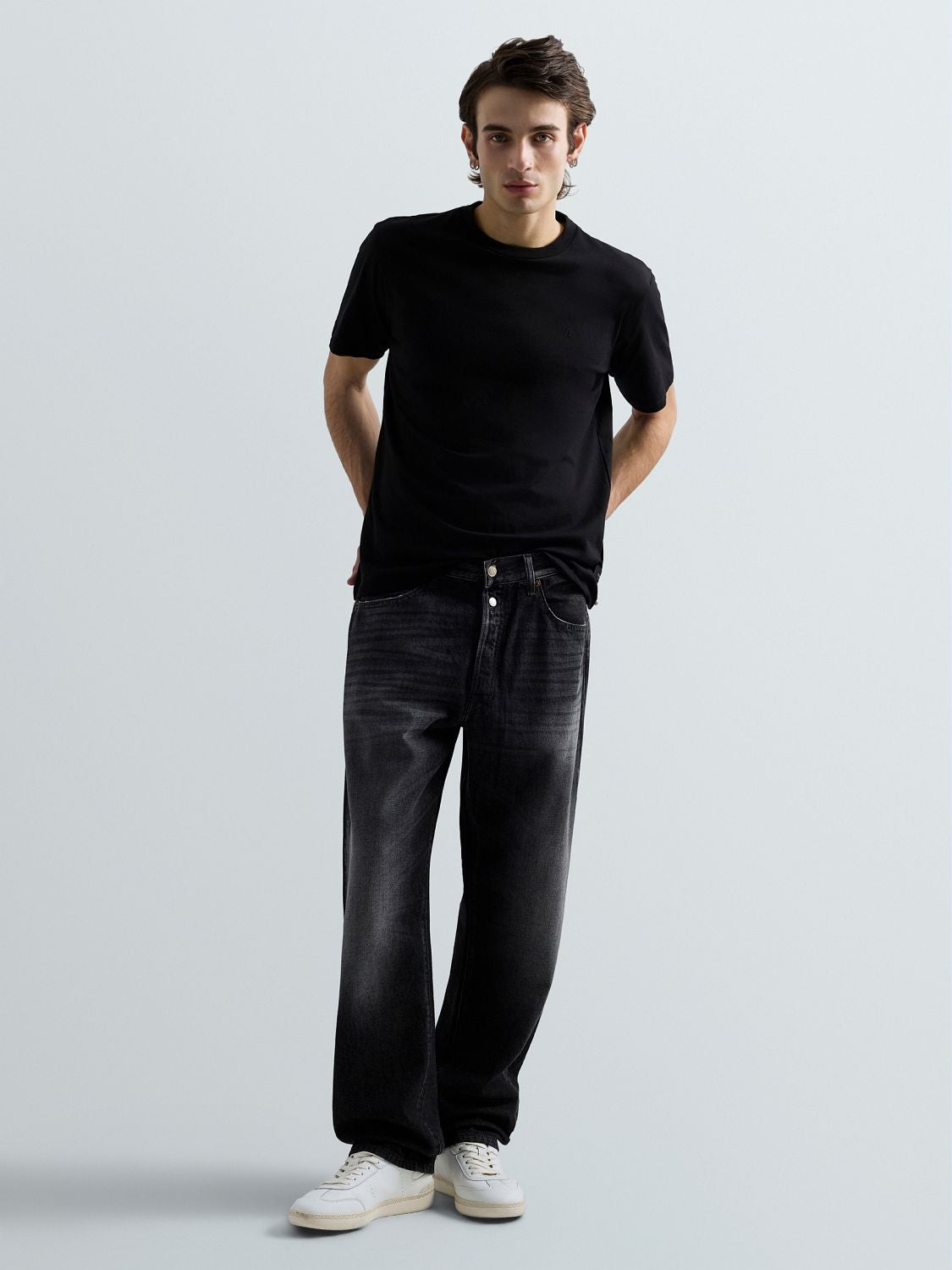 M9zero1 straight-fit jeans Black delavè | Replay Jeans