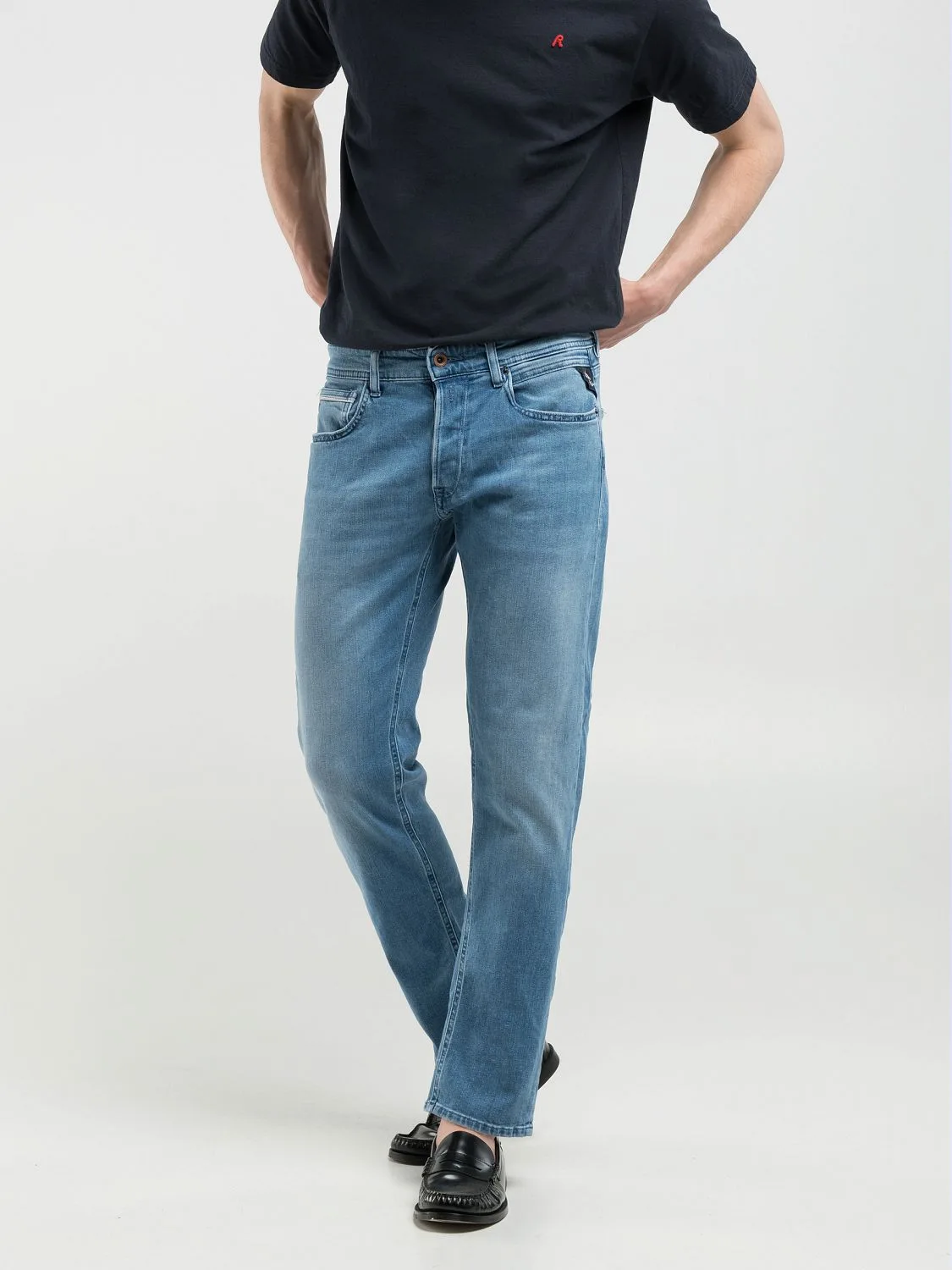 REPLAY GROVER STRAIGHT-FIT JEANS MA972 .000.879 896 MEDIUM BLUE 2