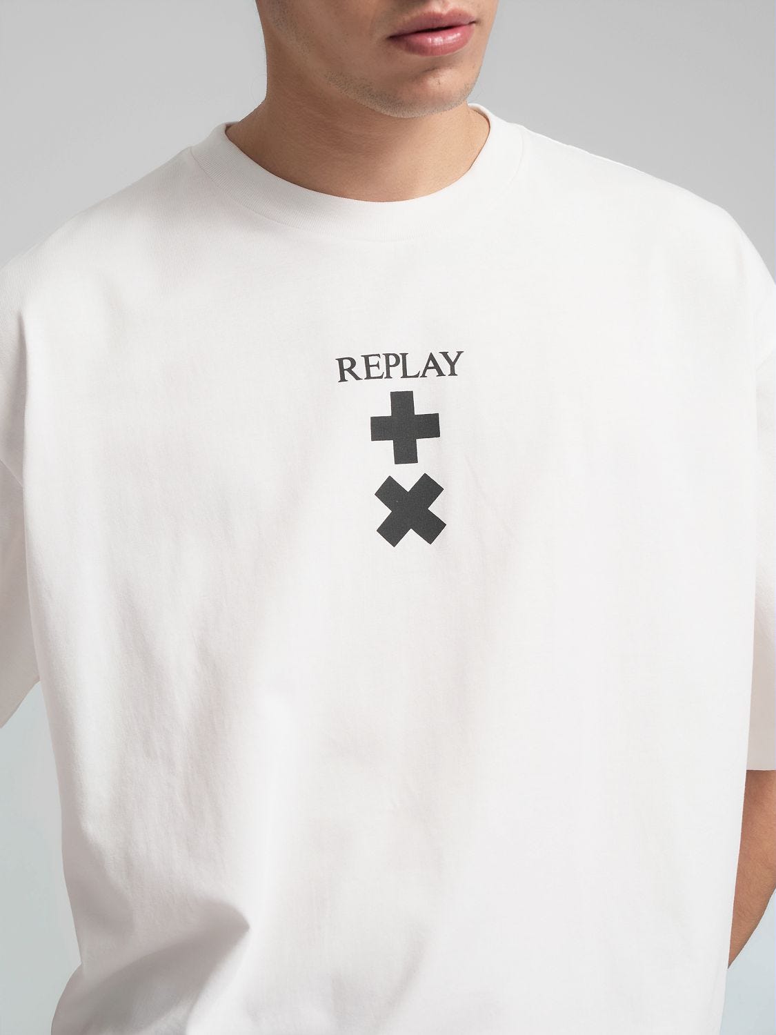 Crew-neck t-shirt with replay x martin garrix logos Off