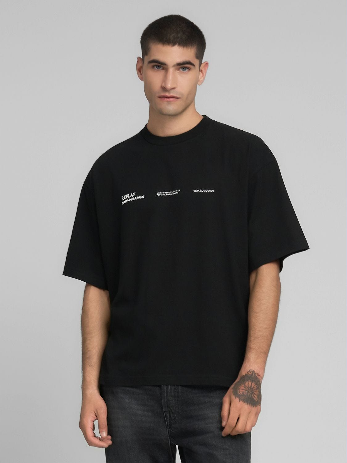Crew-neck t-shirt with replay x martin garrix logo and