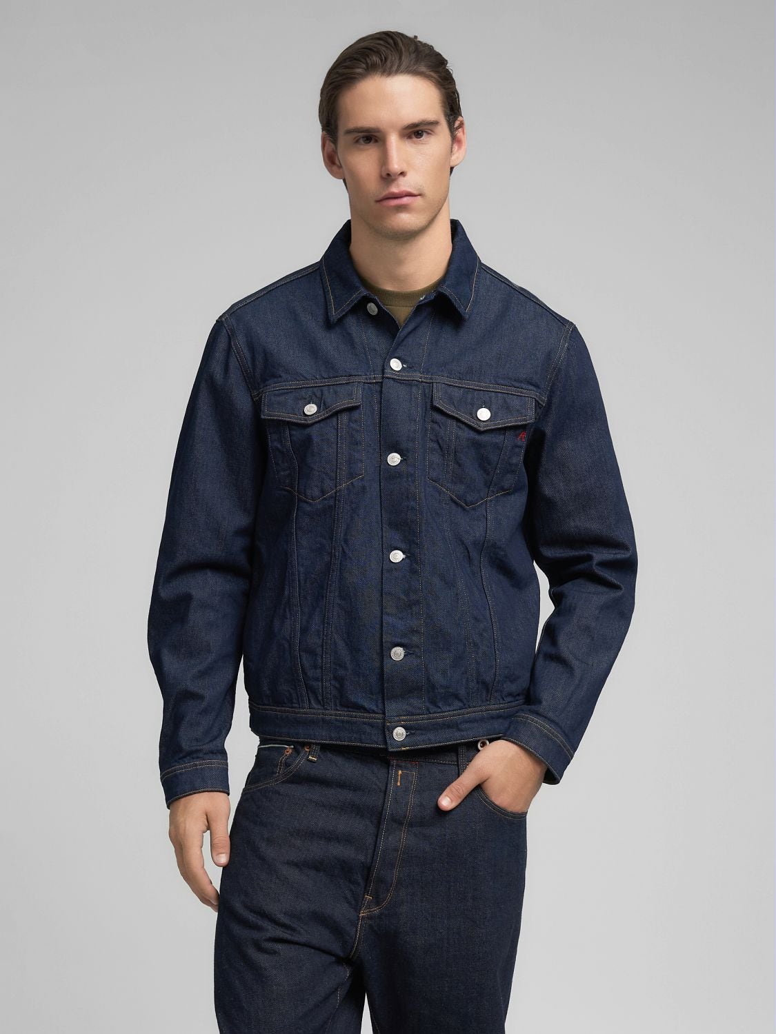 REPLAY INDIGO DENIM JACKET MV880 .000.795 07A DARK BLUE 2