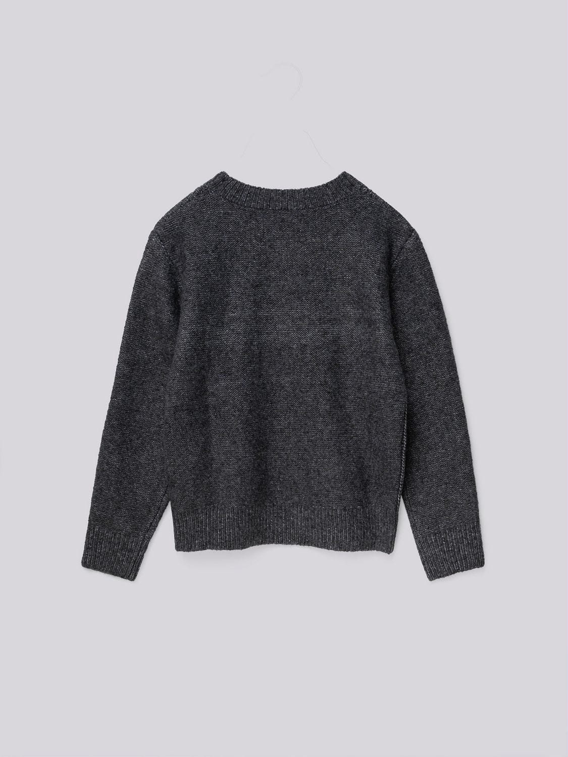 Crew-neck cable-knit pullover Dark grey melange | Replay Jeans