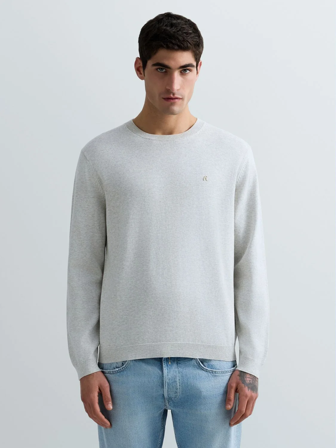 REPLAY COTTON CREW-NECK SWEATER UK4851.000.G22578 VINTAGE GREY 2
