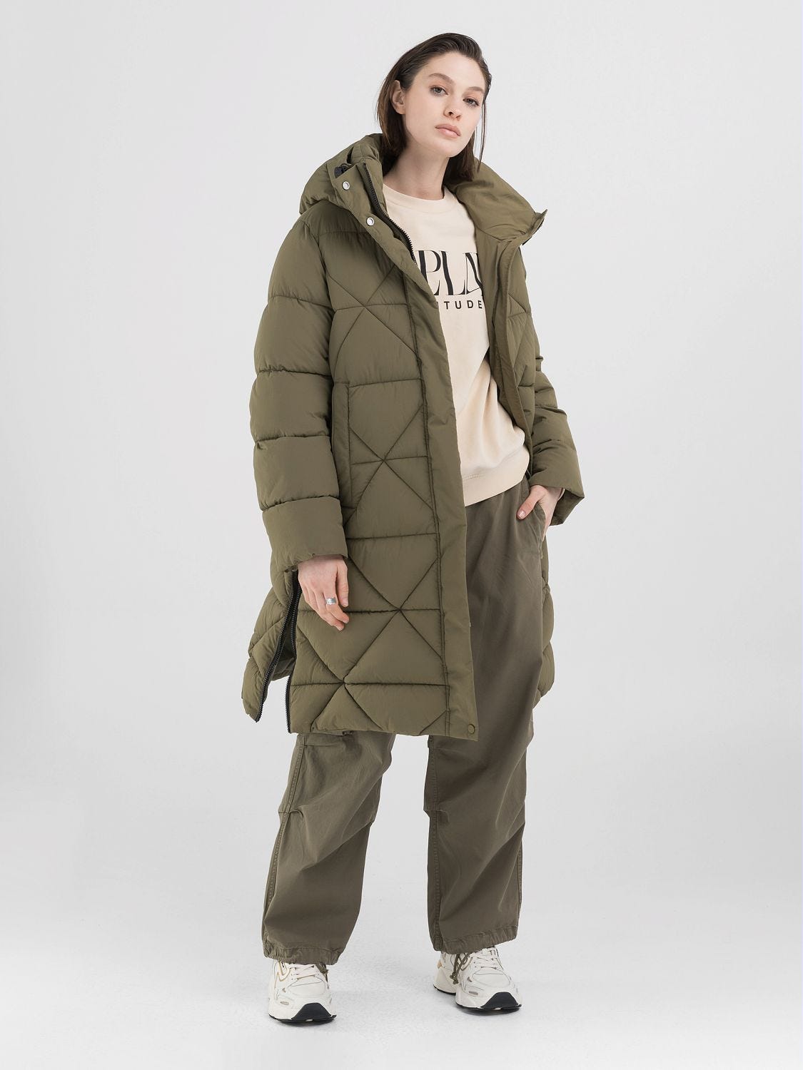 Hooded parka Army green | Replay Jeans
