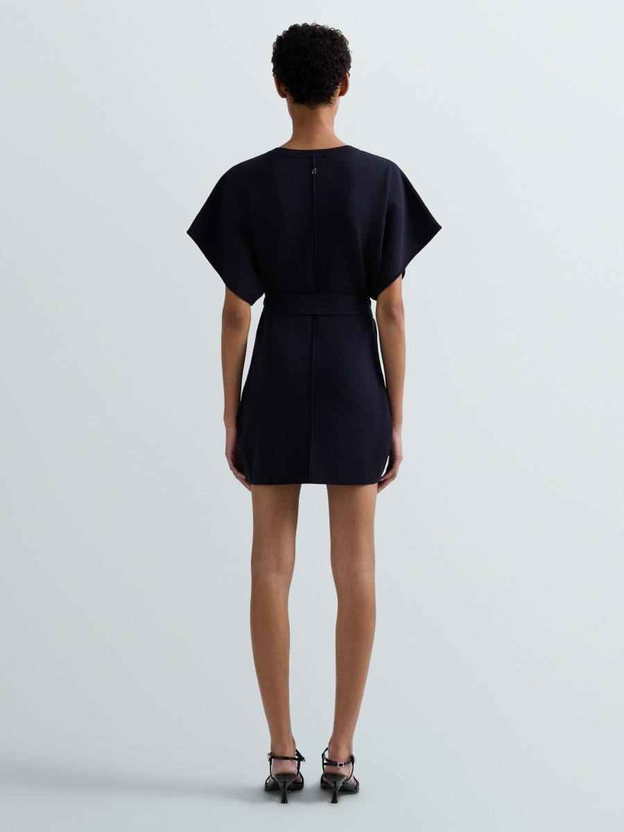 SHORT DRESS WITH FRAYED BELT