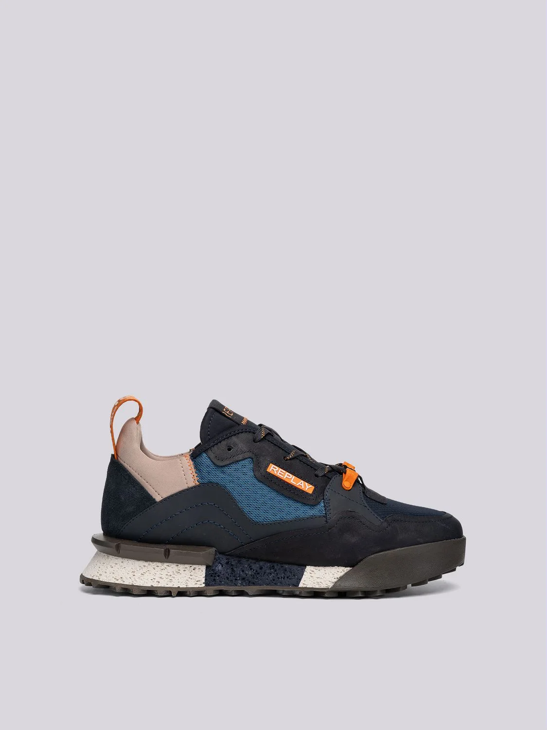 Jeans Replay Moyard Sneaker Field Melt Black Leather And Suede