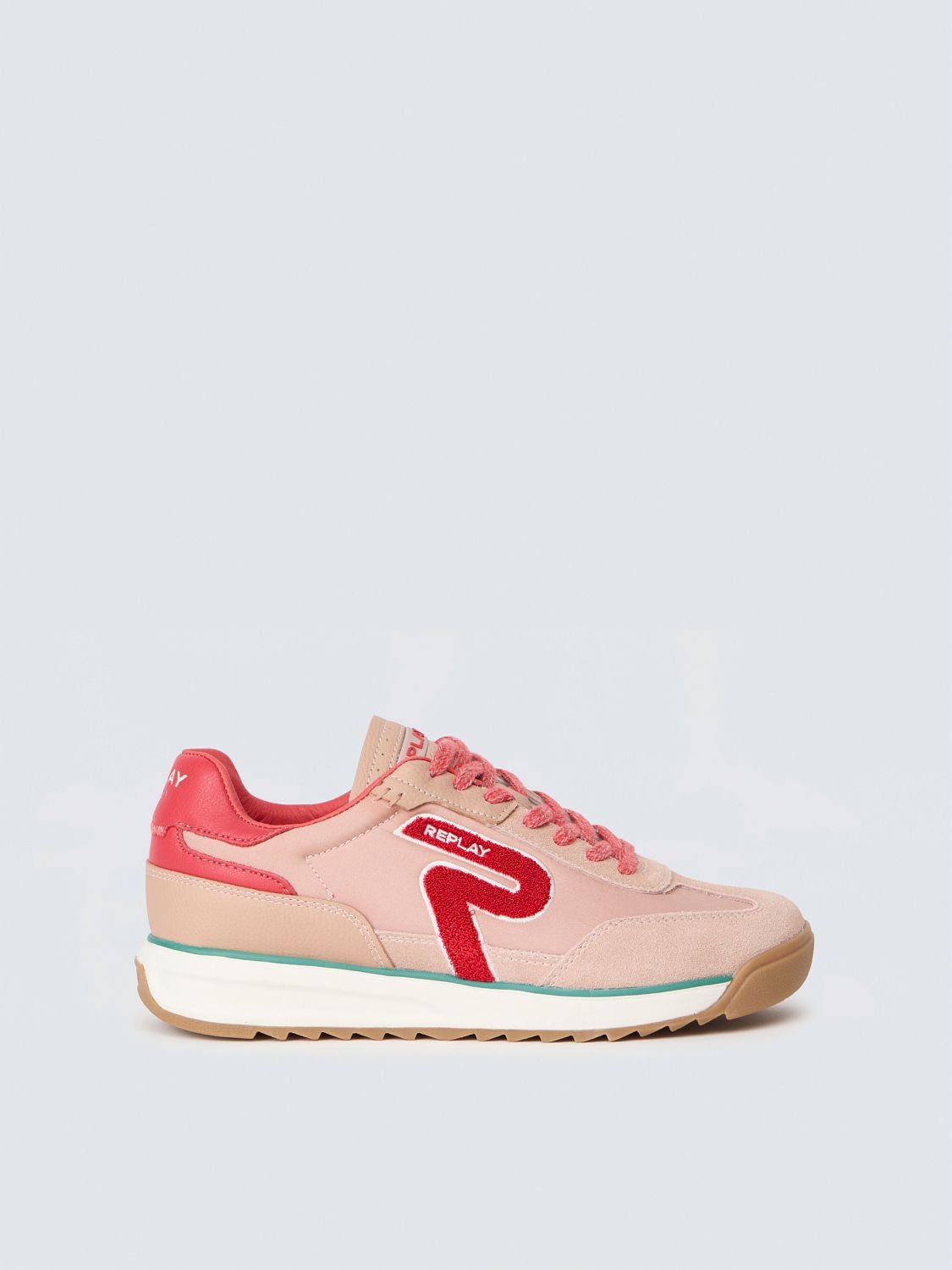 REPLAY YARD W SUN MESH AND LEATHER SNEAKERS GWSIC .000.C0005T PINK RED 1