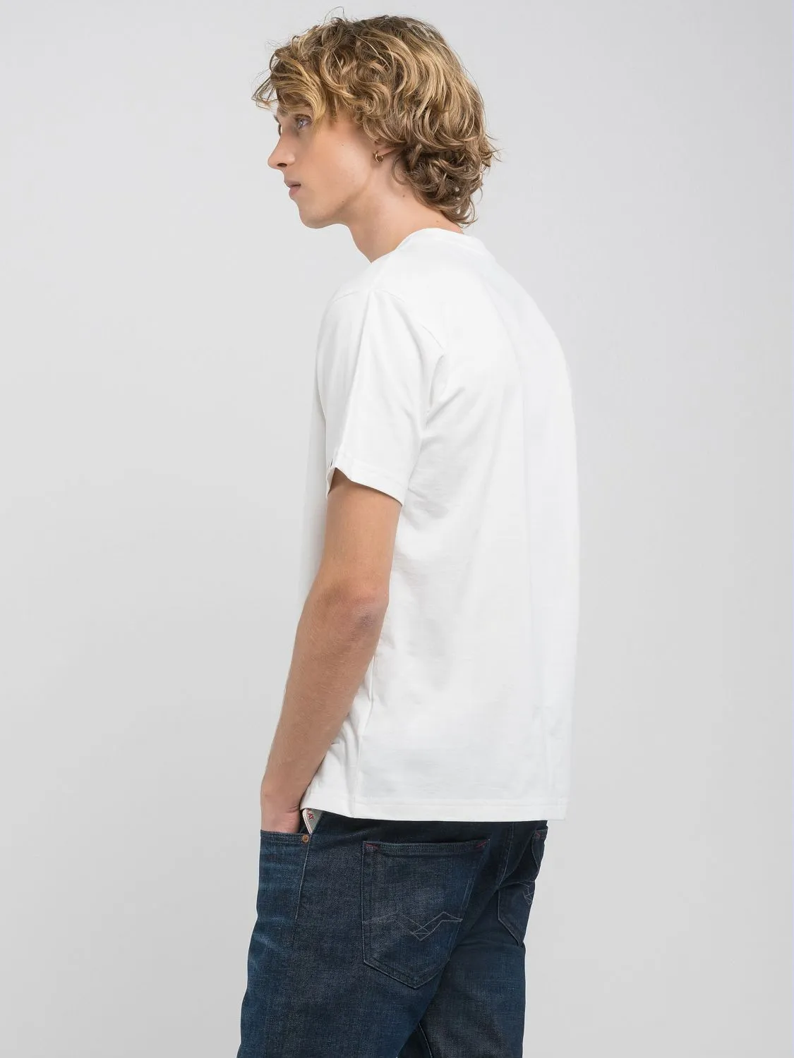 T-shirt with aloha state print Natural white | Replay Jeans