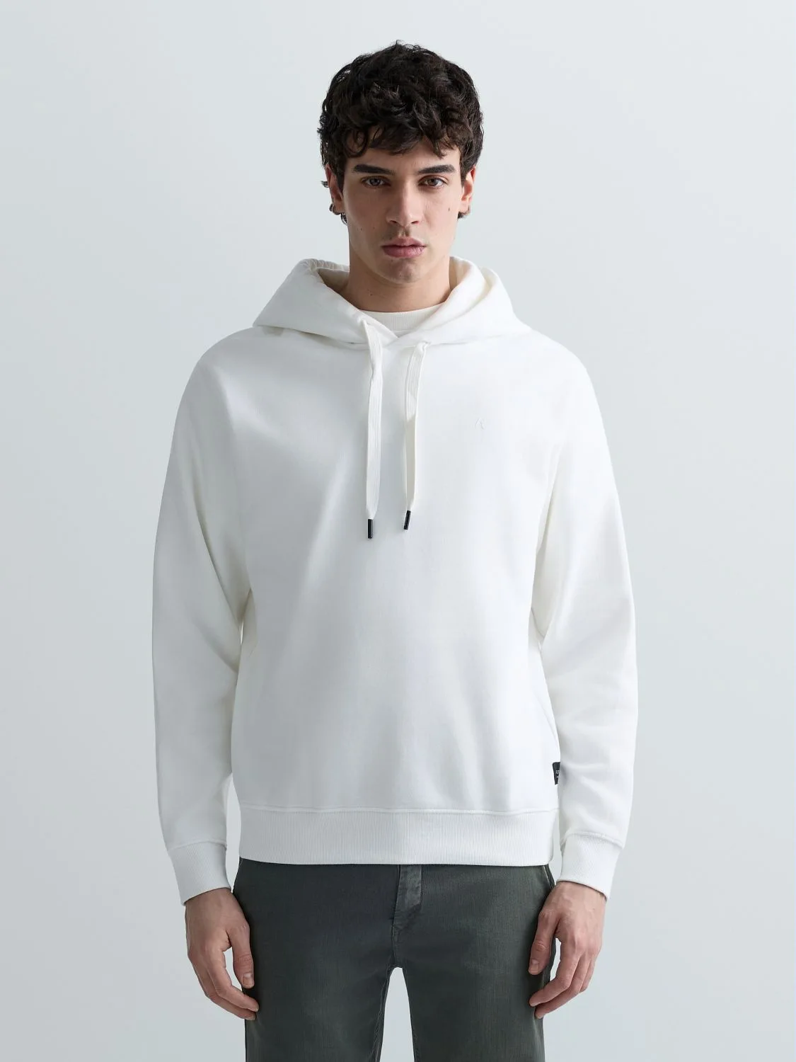 REPLAY COTTON-BLEND HOODY M3103 .000.23832 NATURAL WHITE 2