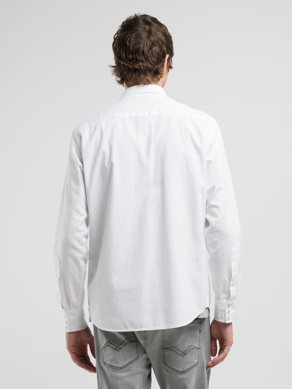 Regular-fit denim shirt White | Replay Jeans