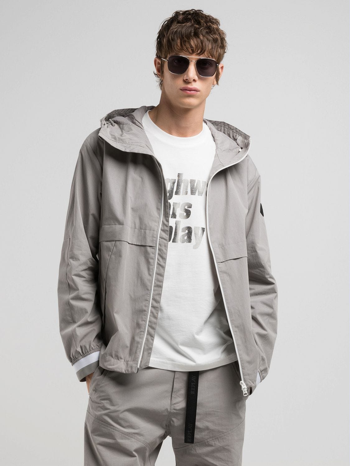 豪華で新しい Dim jacket full-zip Hooded grey Jeans Replay | ジャケット・アウター
