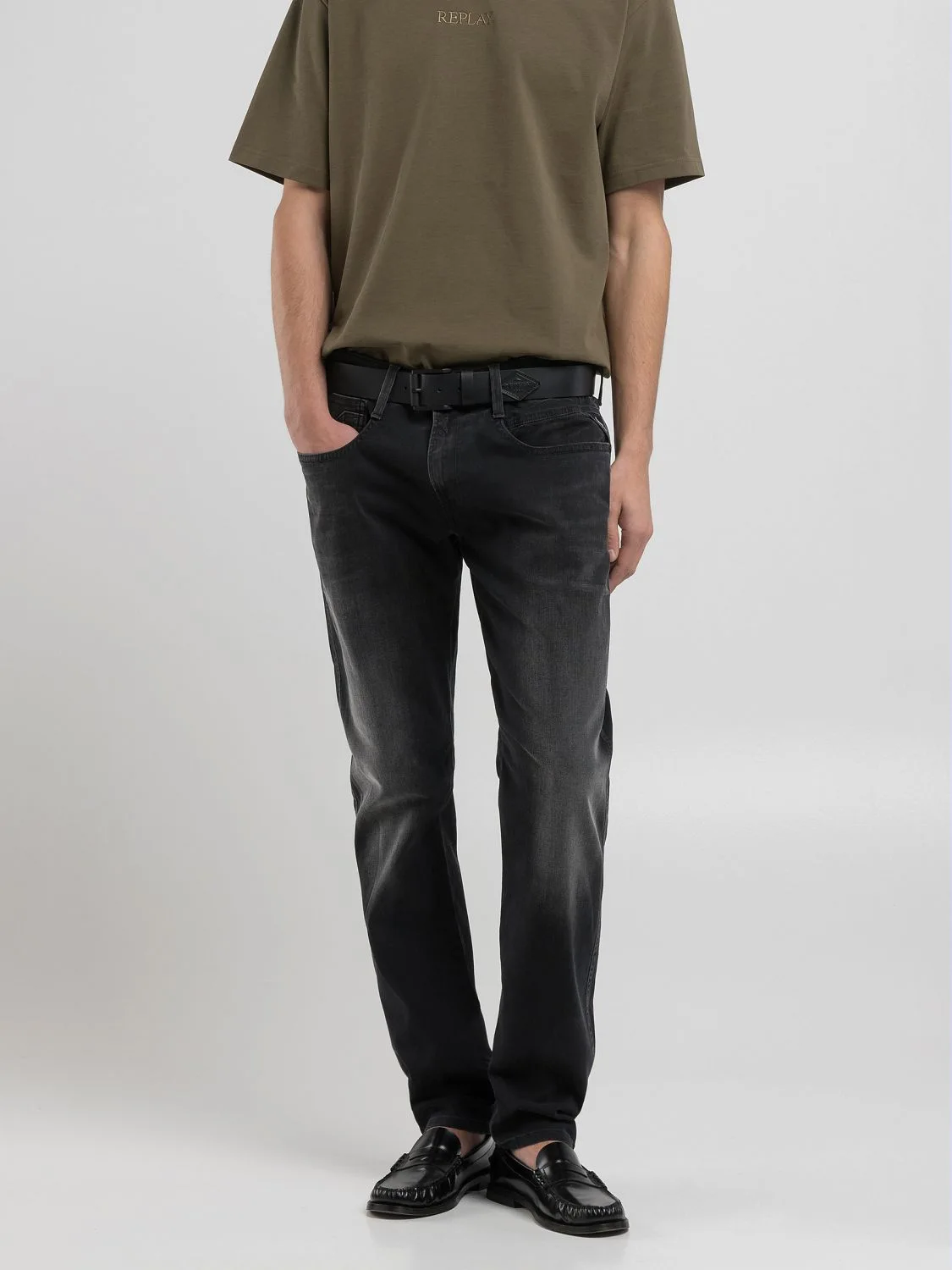 REPLAY ANBASS SLIM-FIT JEANS M914Y .000.661 72B BLACK 2