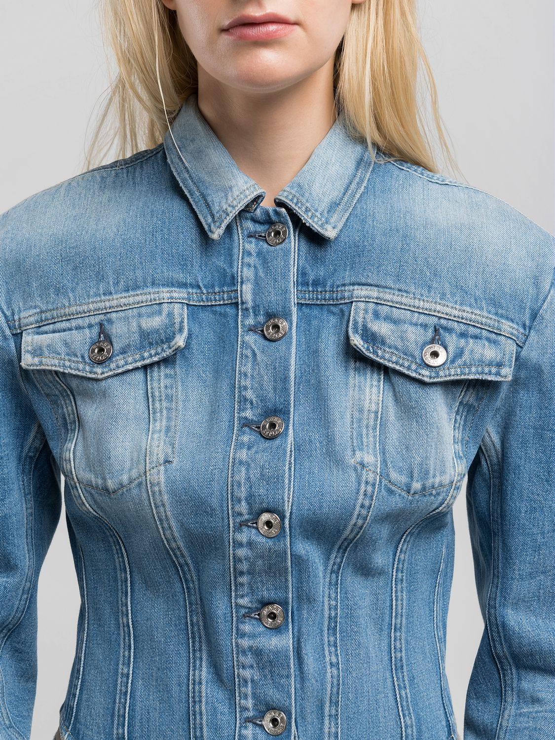 We are replay denim jacket with embroidery Medium blue