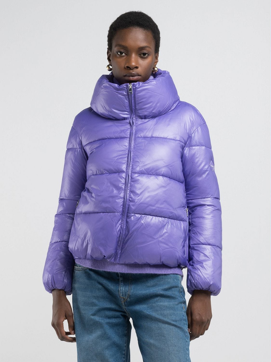 Padded and quilted full-zip jacket Lavender | Replay Jeans