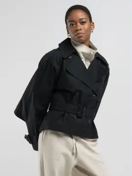 RELAXED-FIT SHORT TRENCH COAT