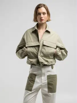 CROPPED JACKET WITH MAXI-POCKETS