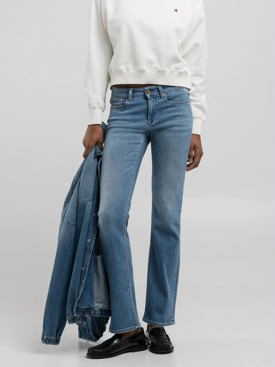 REPLAY NEW LUZ BOOTCUT JEANS WLH689.000.805 835 MEDIUM BLUE 2