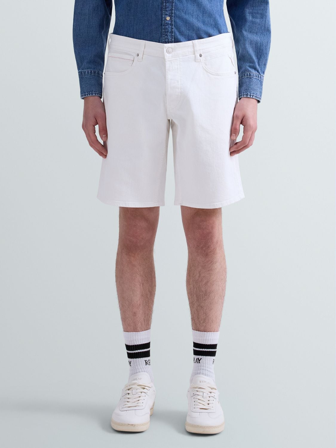 REPLAY GROVER STRAIGHT-FIT SHORTS M1072 .000.8488701 WHITE 2